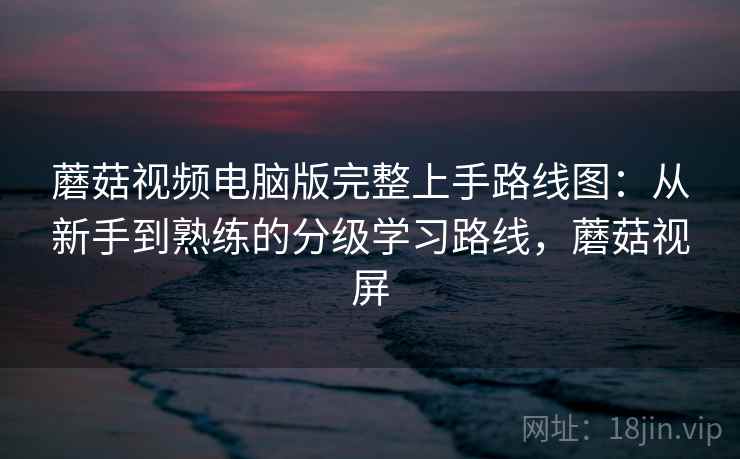 蘑菇视频电脑版完整上手路线图：从新手到熟练的分级学习路线，蘑菇视屏
