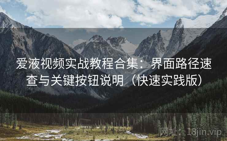 爱液视频实战教程合集：界面路径速查与关键按钮说明（快速实践版）